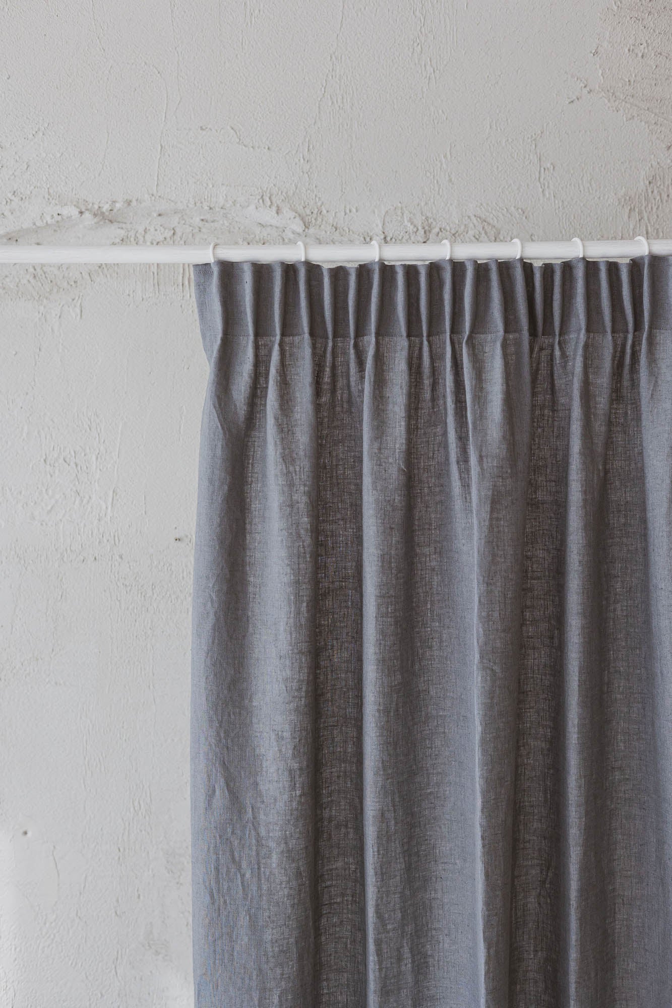 Pencil pleat linen curtain in grey