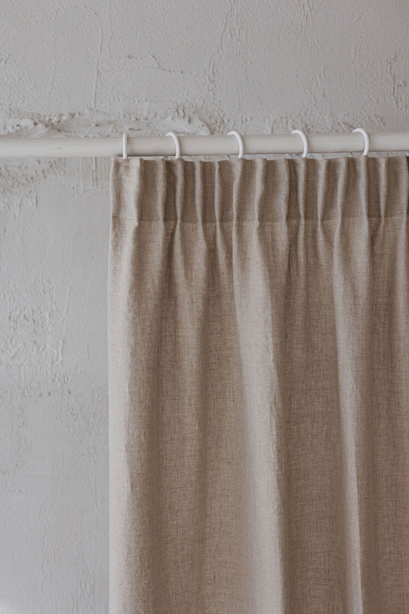 Pencil pleat linen curtain in natural