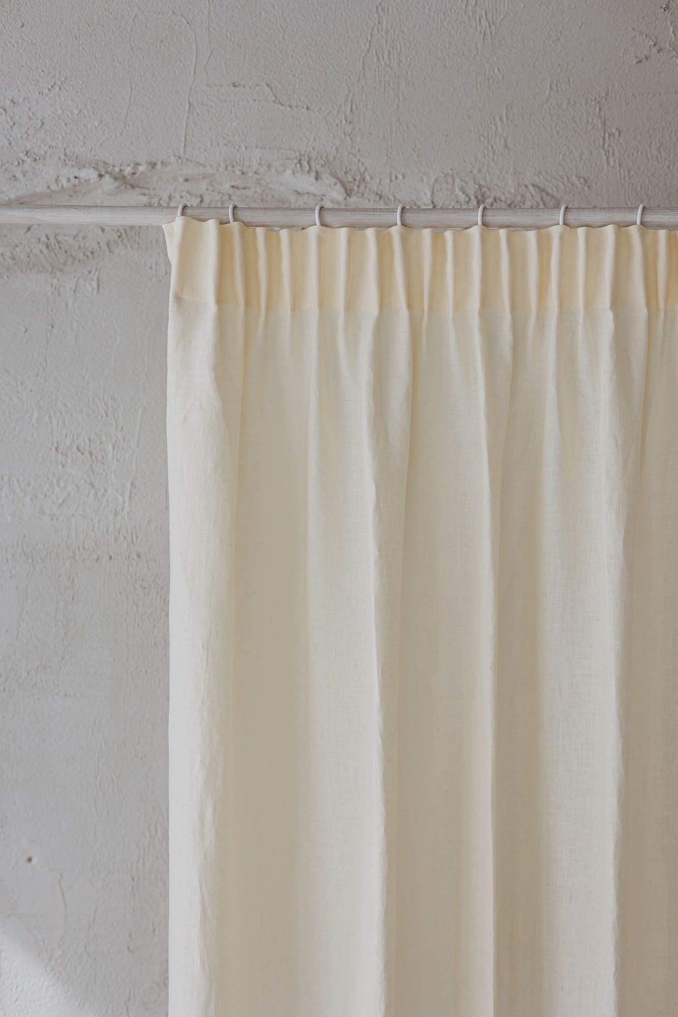 Pencil pleat linen curtain in cream