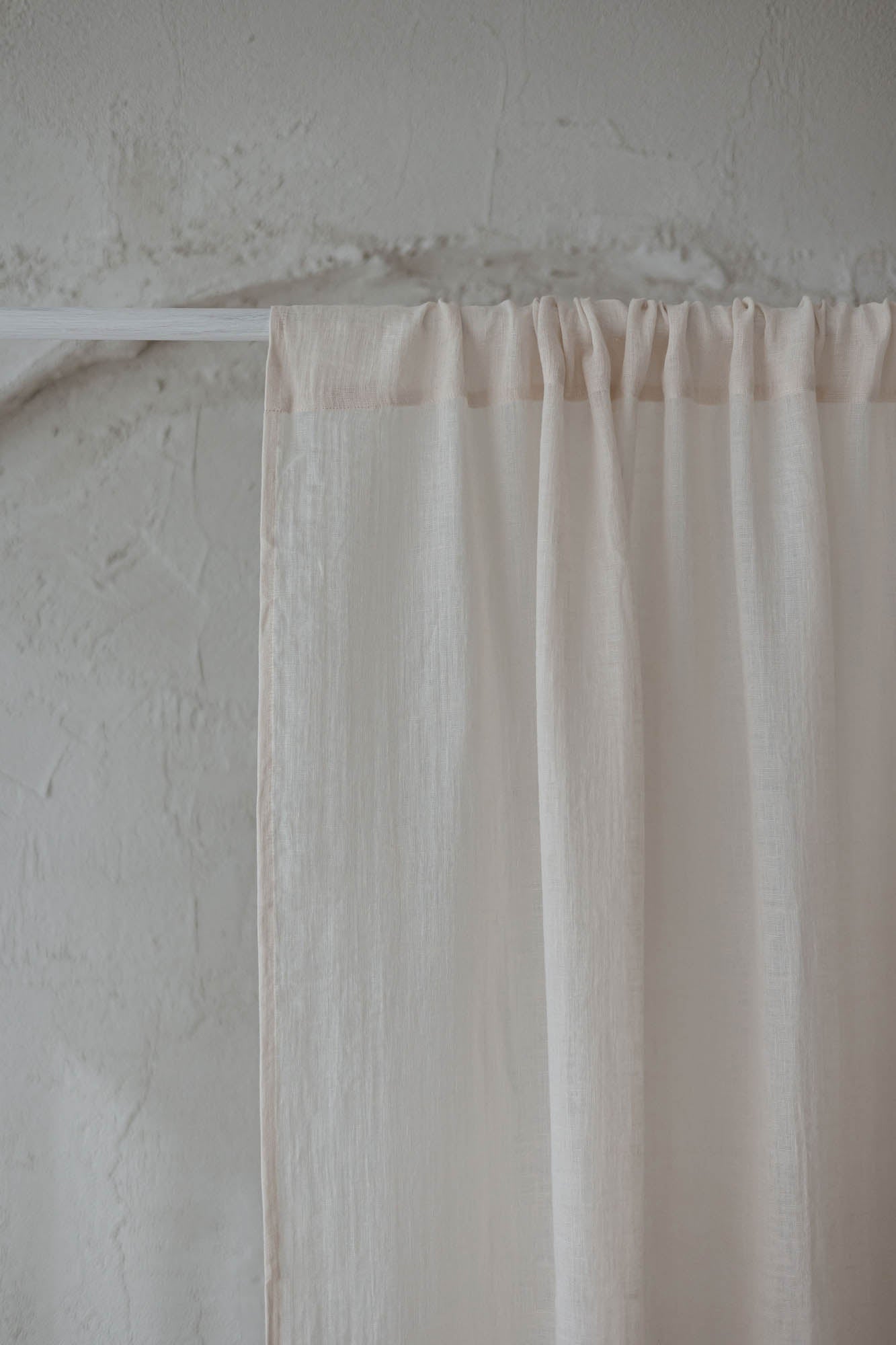 Light cream linen sheer curtain