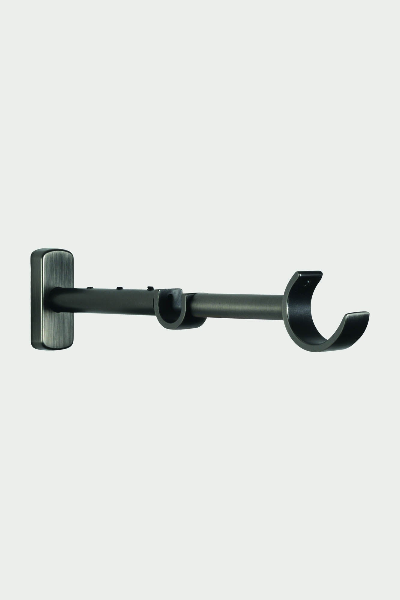 2 Black nickel steel double extensible brackets - 21cm