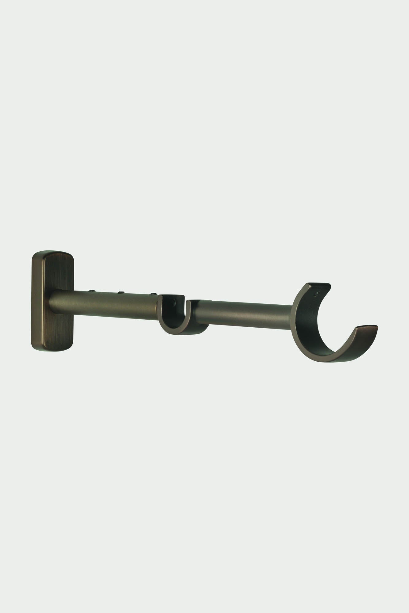2 Brushed bronze steel double extensible brackets - 21cm