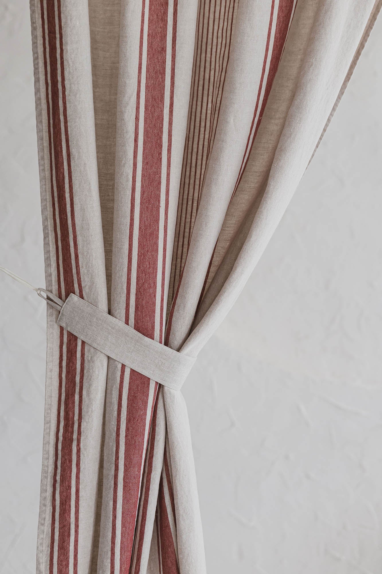 Set of 2 Linen Curtain Tie-Backs for French Curtains