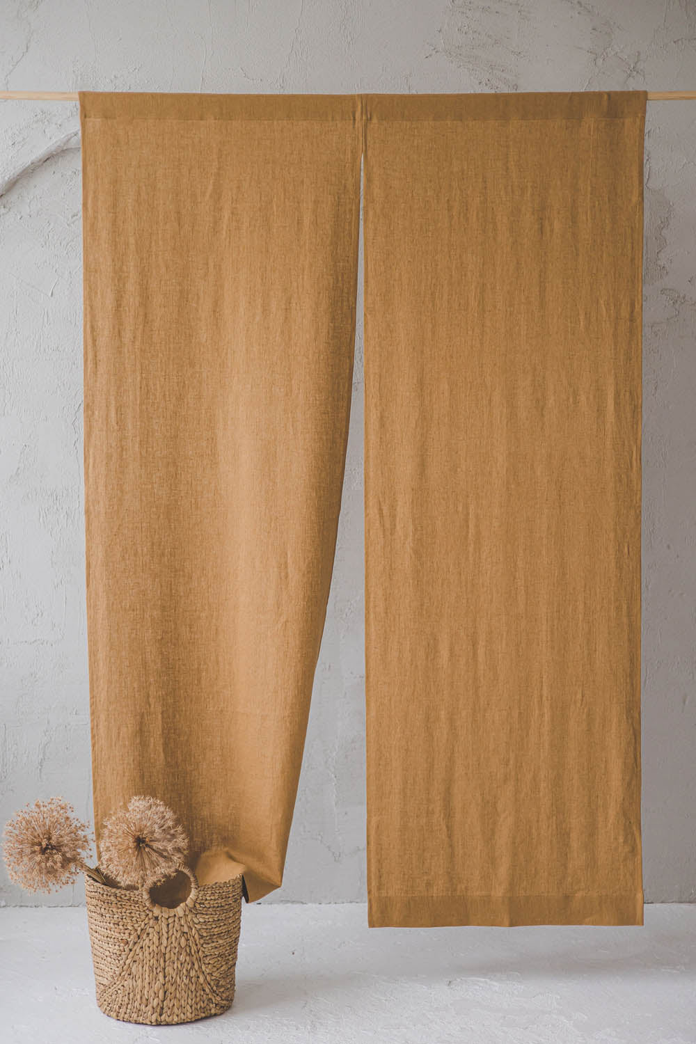 Camel Heavyweight Linen Noren Curtain