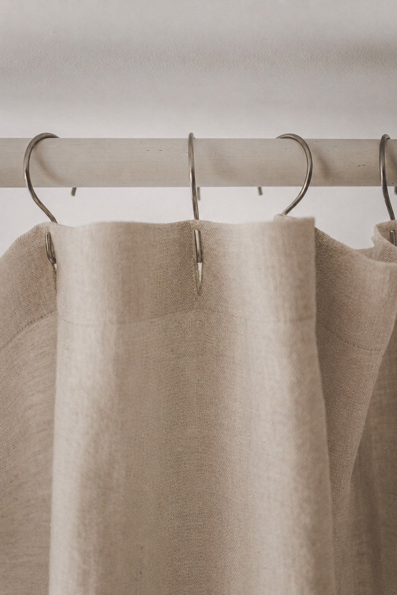 Natural linen shower curtain