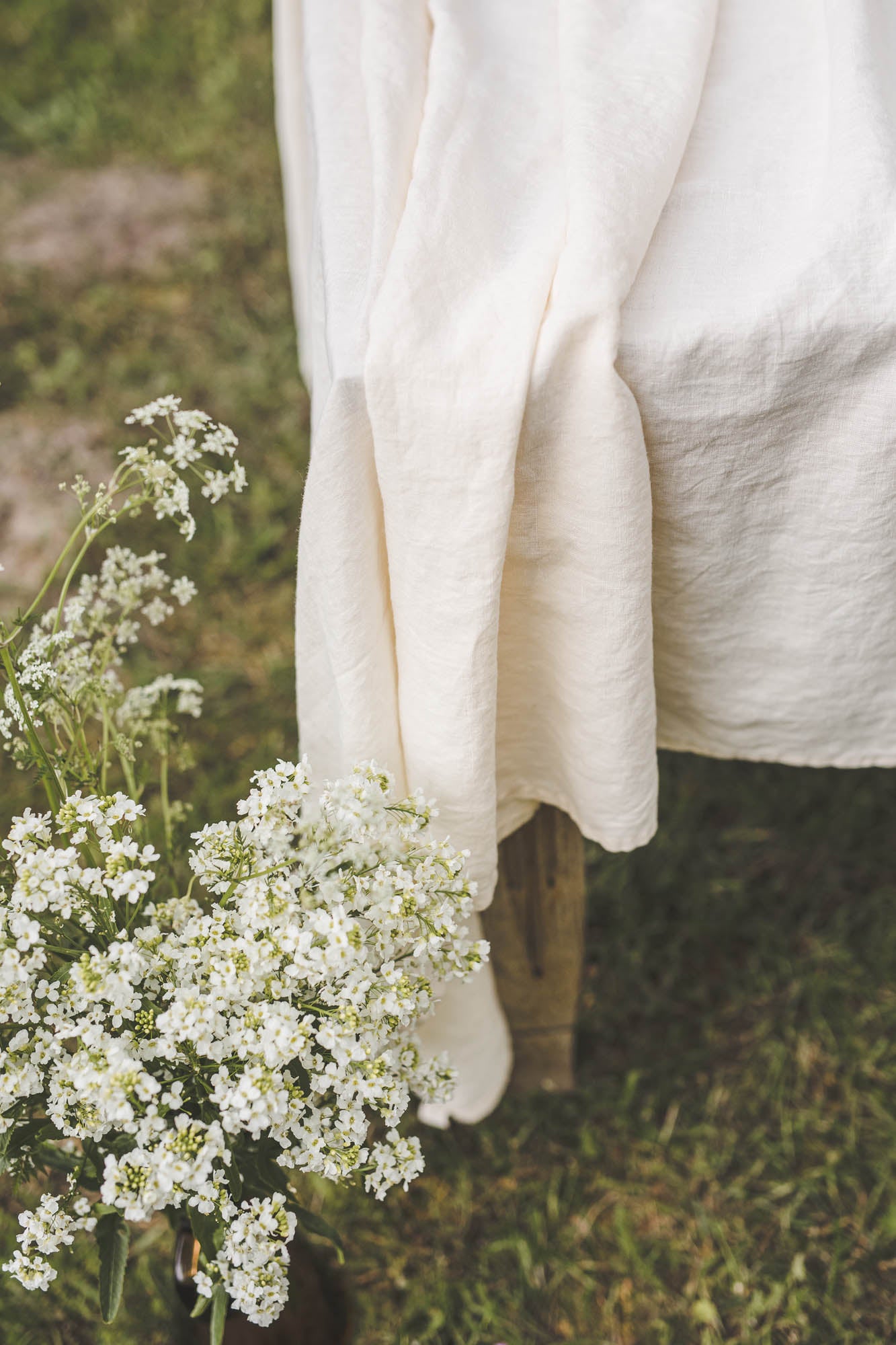 Vanilla yellow linen tablecloth