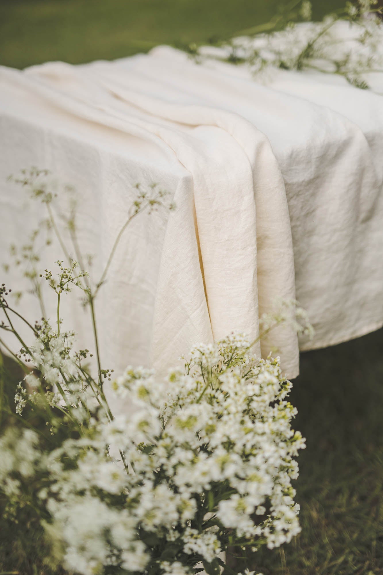 Vanilla yellow linen tablecloth