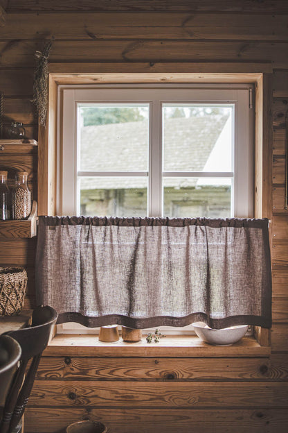 Cocoa linen cafe curtain