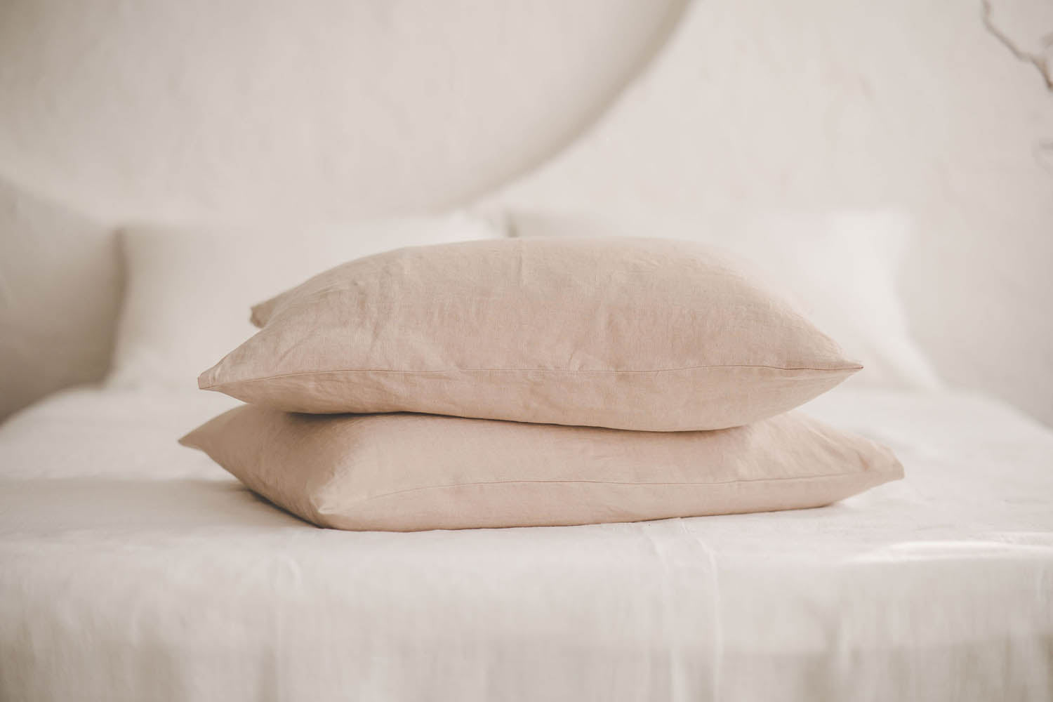Sand linen pillowcase