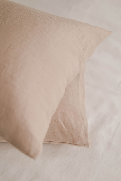 Sand linen pillowcase