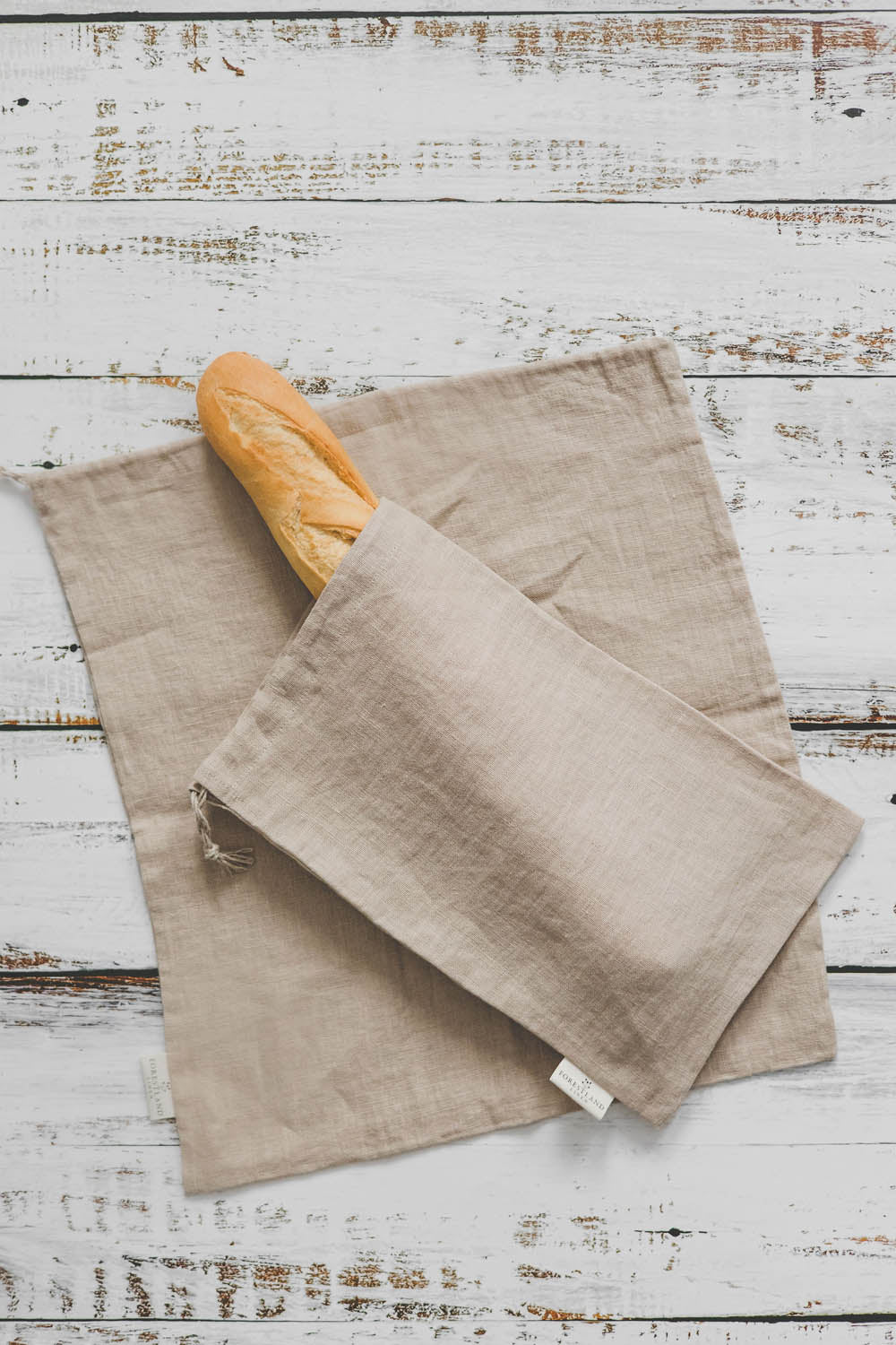 Sand linen bread bag