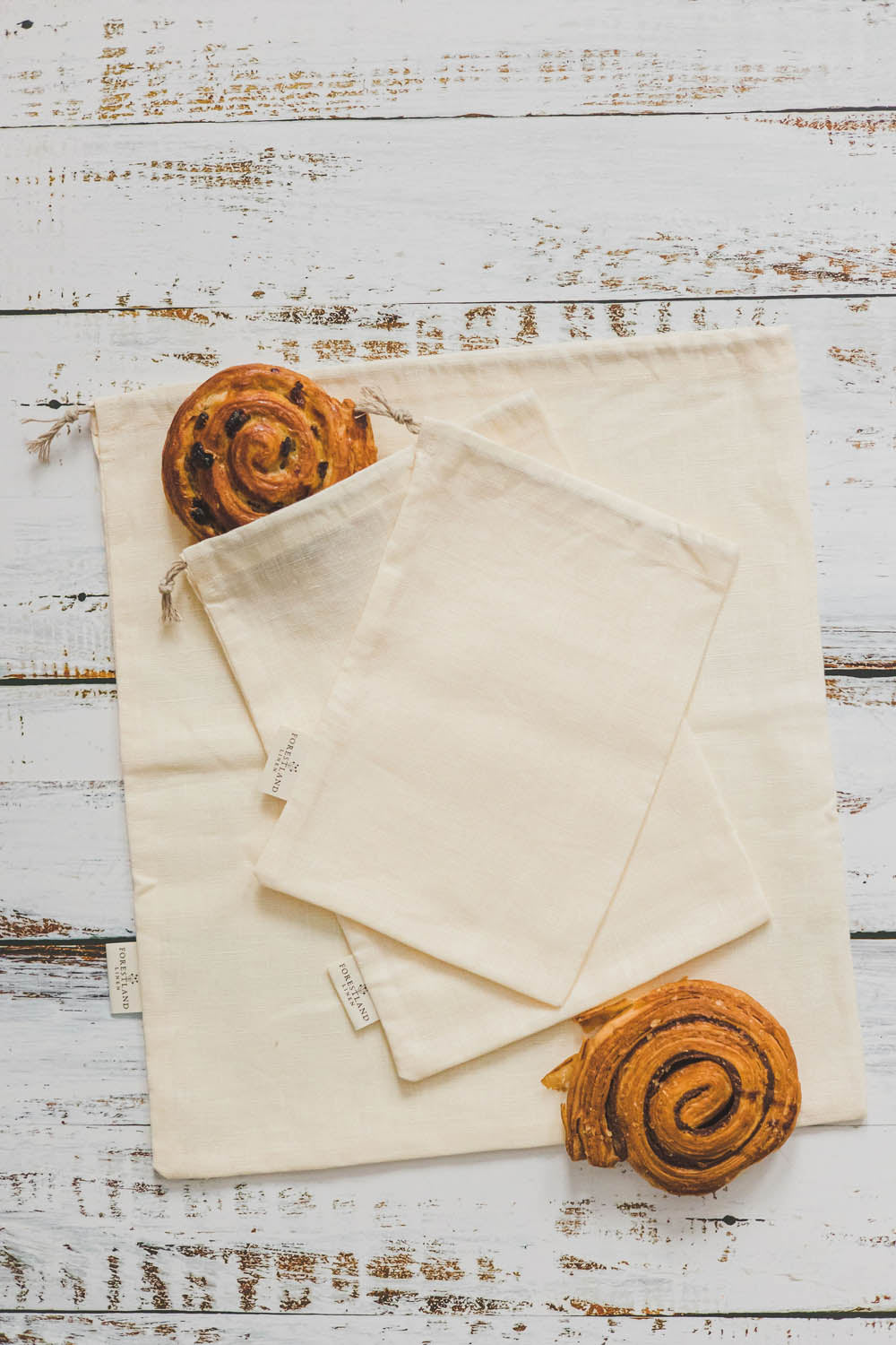 Cream linen bread bag