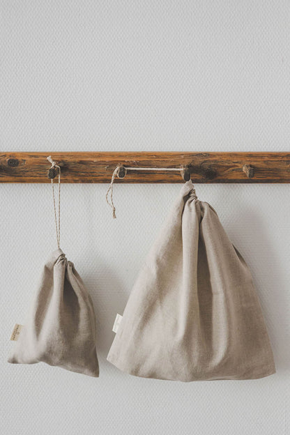 Natural linen bread bag