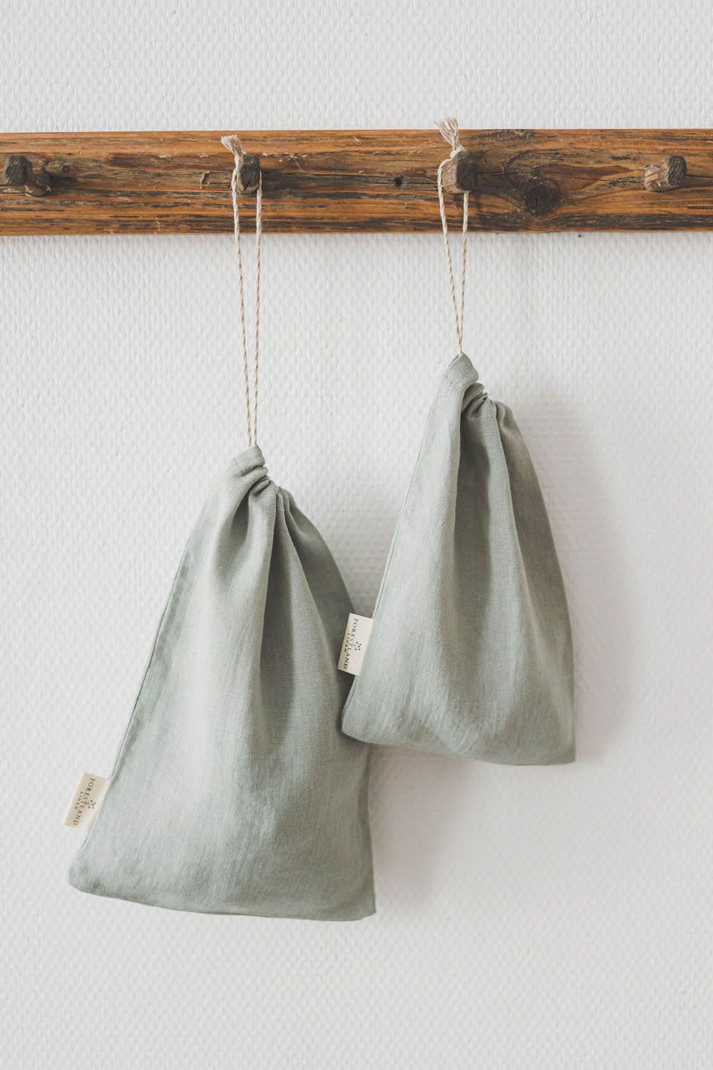 Frosty green linen bread bag