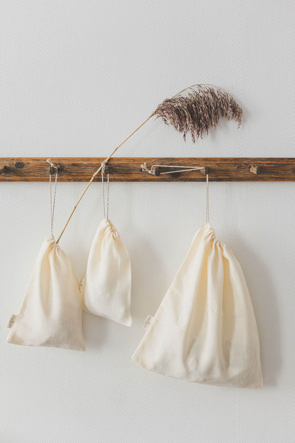 Cream linen bread bag