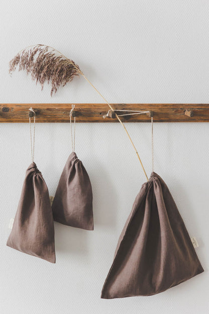 Cocoa linen bread bag