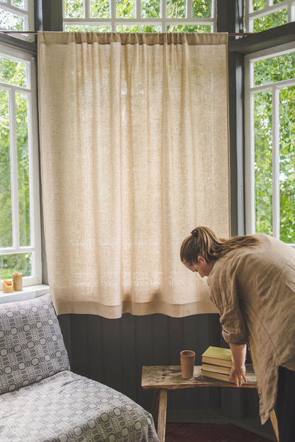 Sand linen curtain