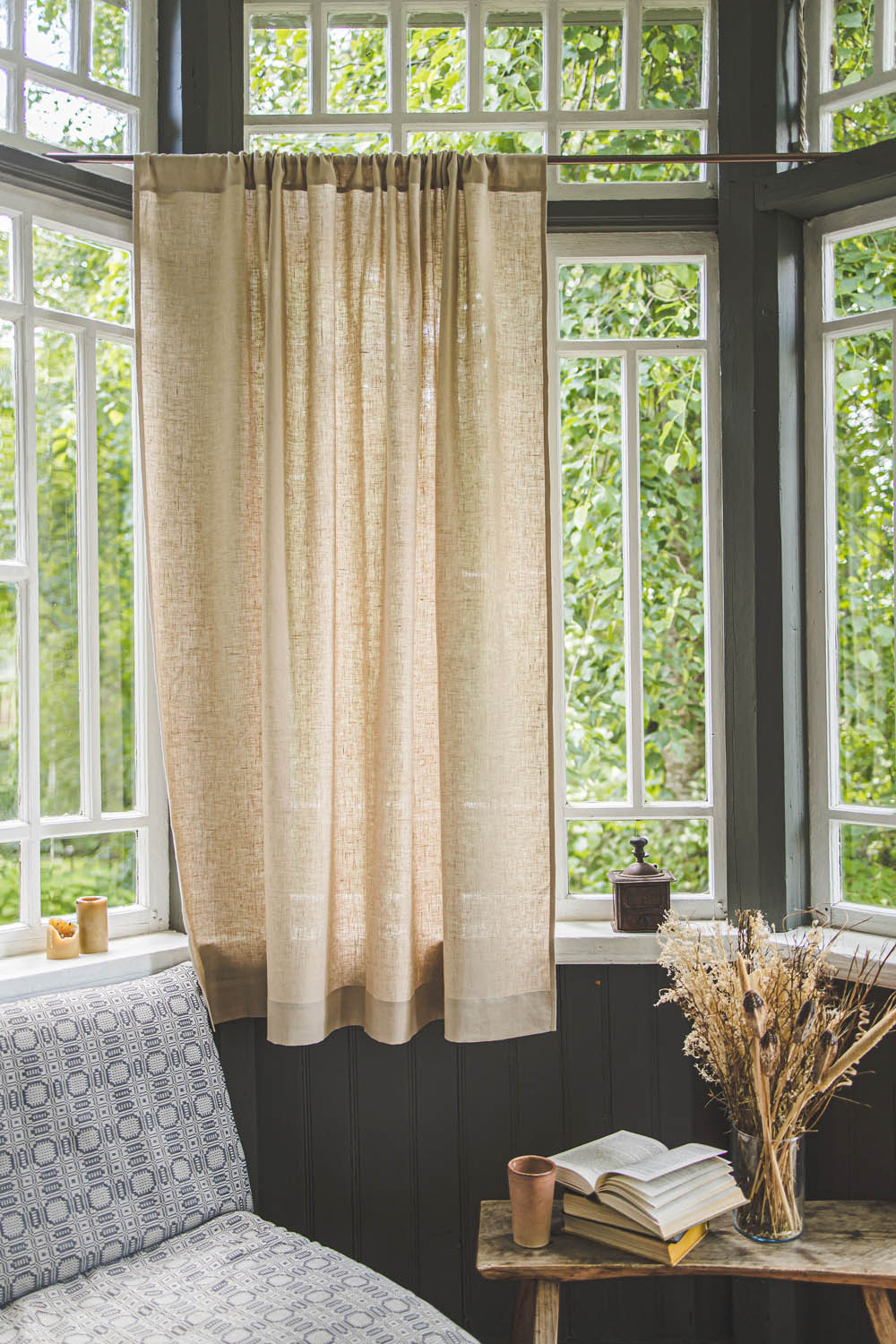 Sand linen curtain