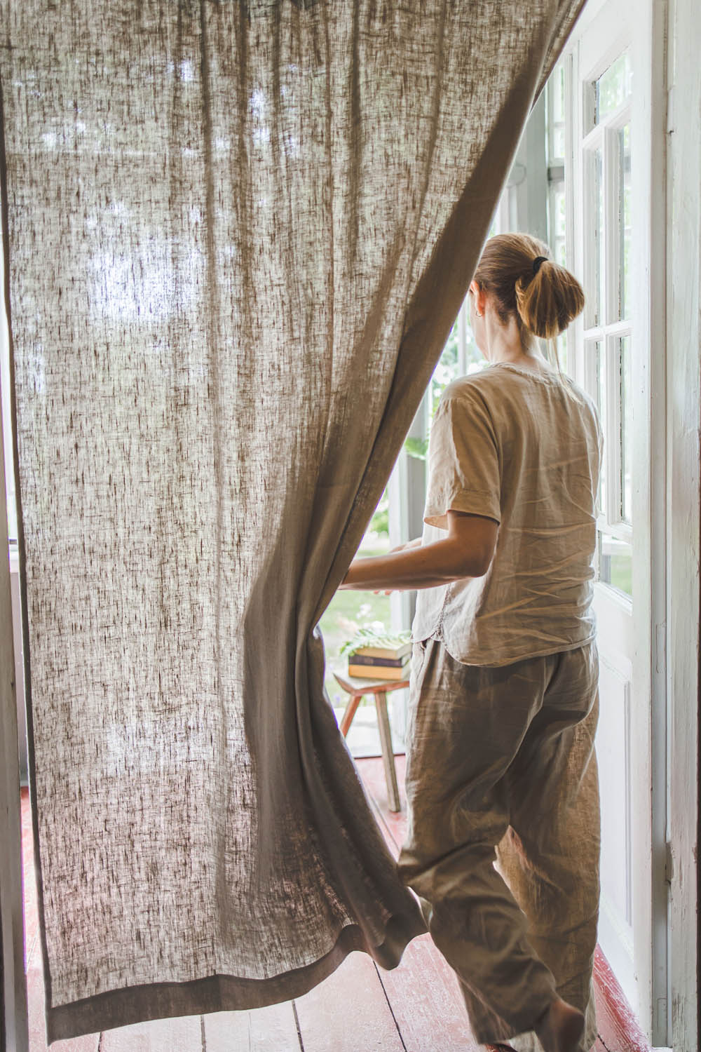 Heavyweight natural linen curtain