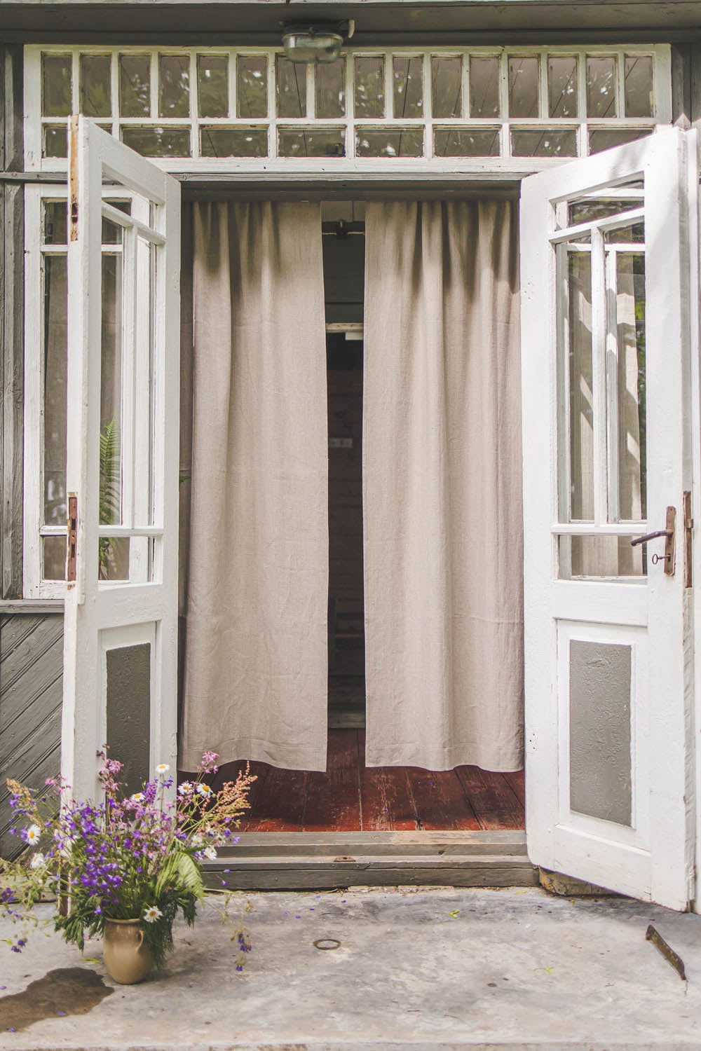 Heavyweight natural linen curtain