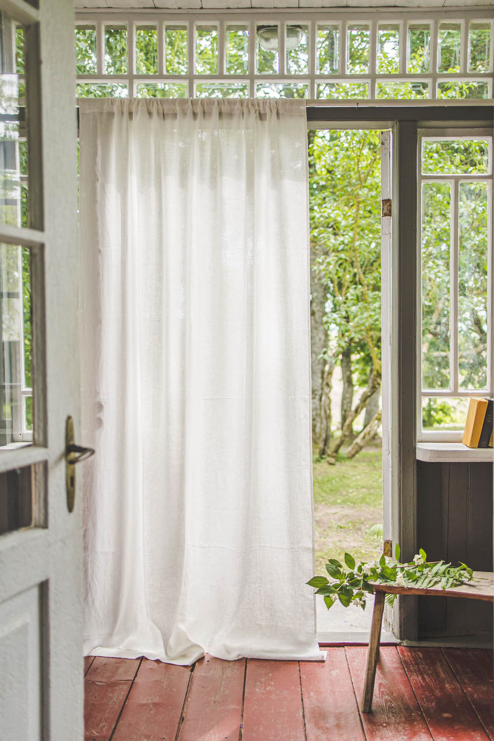 Off white linen curtain