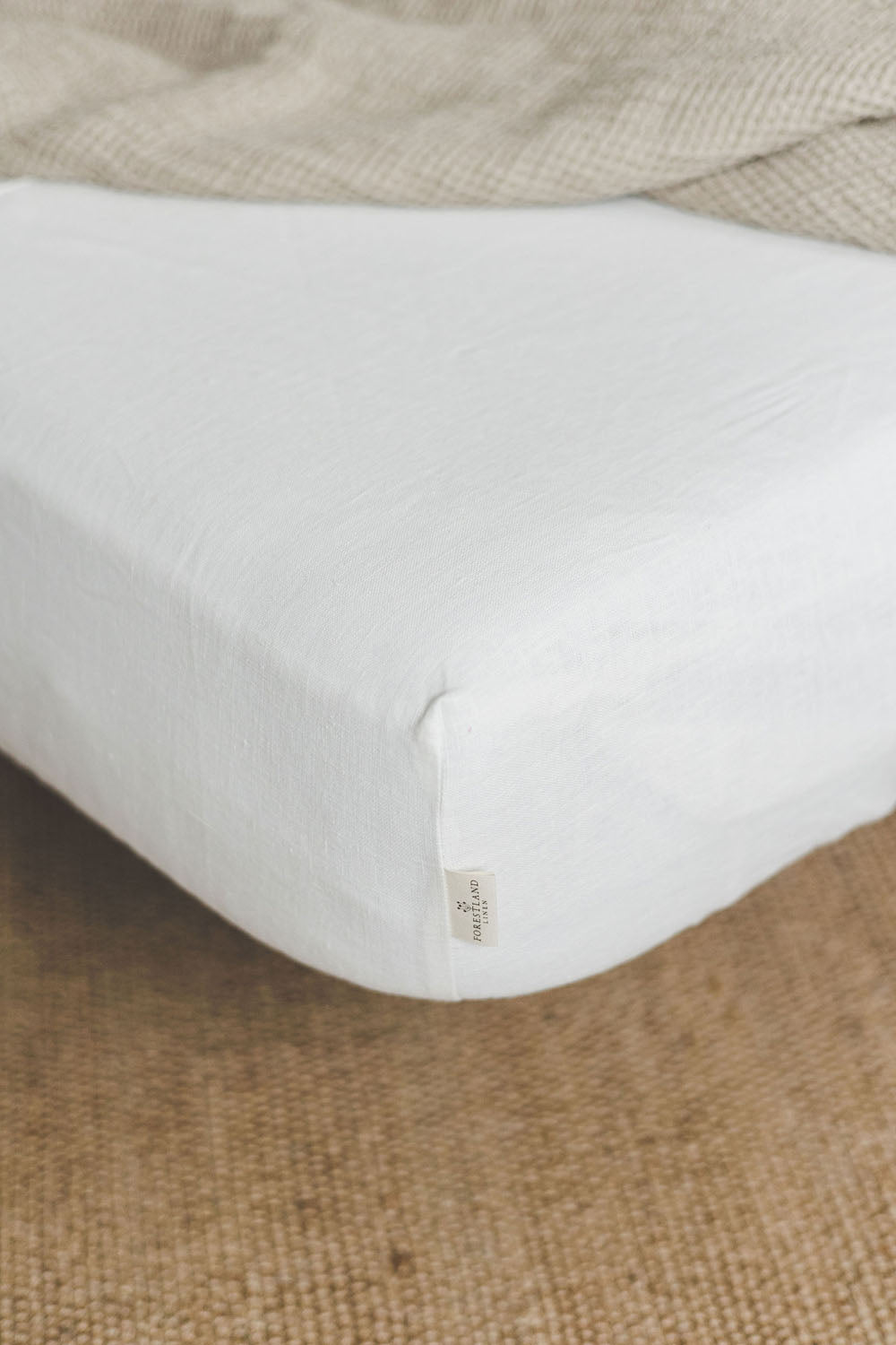 Off white linen fitted sheet