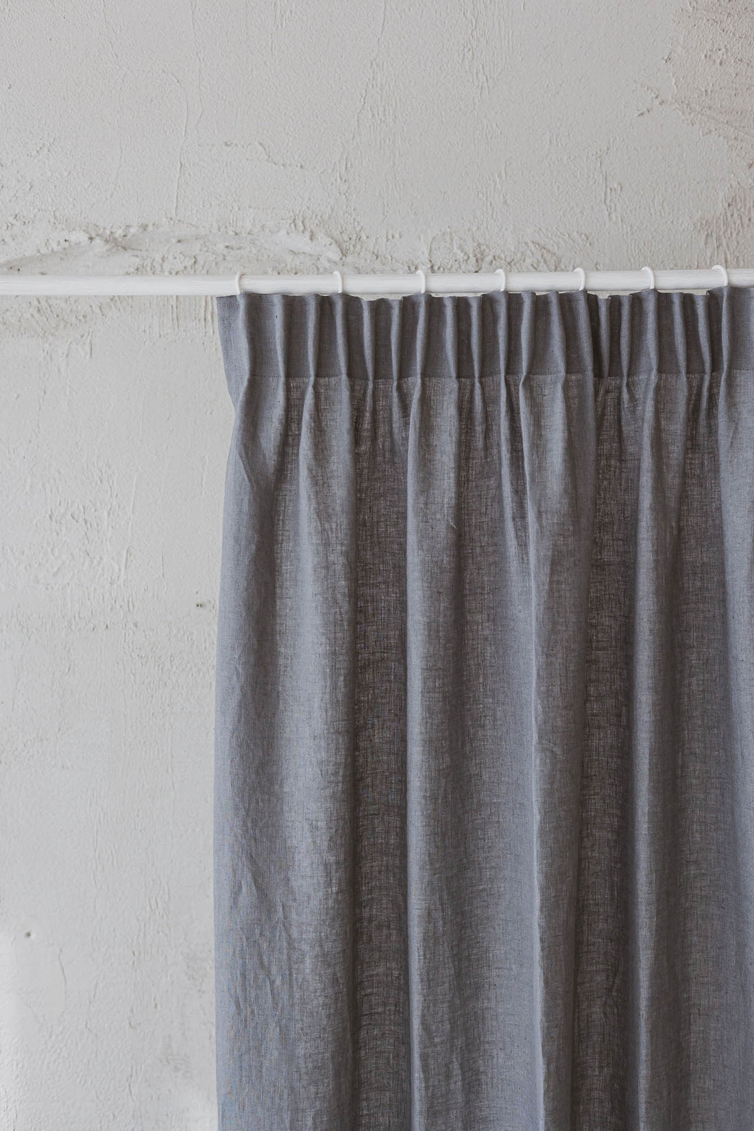 Pencil pleat linen curtain in grey