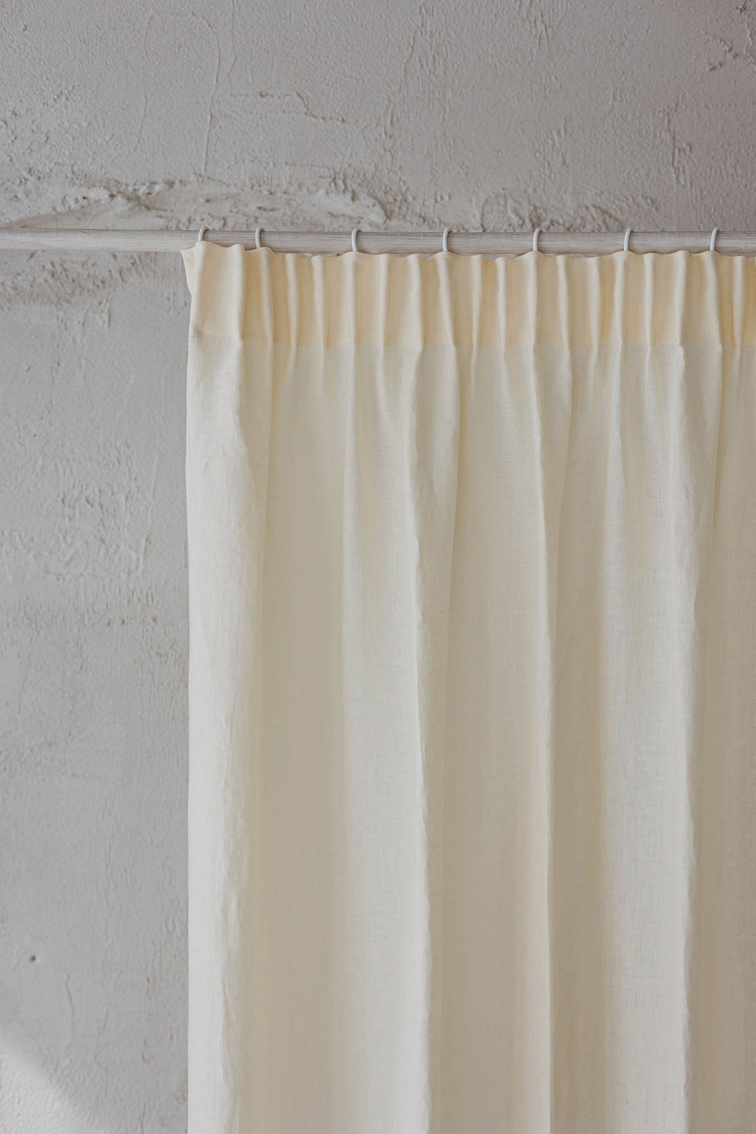 Pencil pleat linen curtain in cream