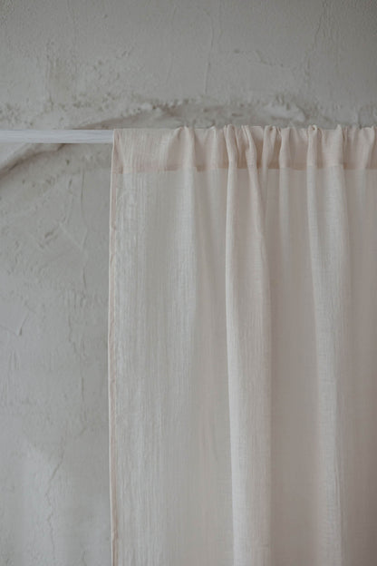 Light cream linen sheer curtain