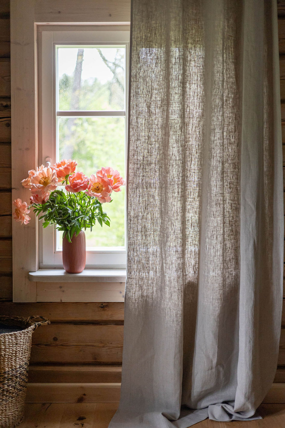 Heavyweight natural linen curtain