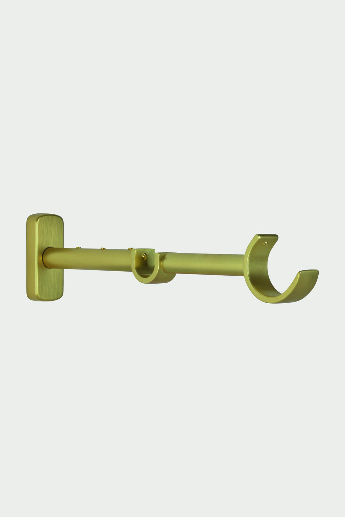 2 Brushed brass steel double extensible brackets - 21cm