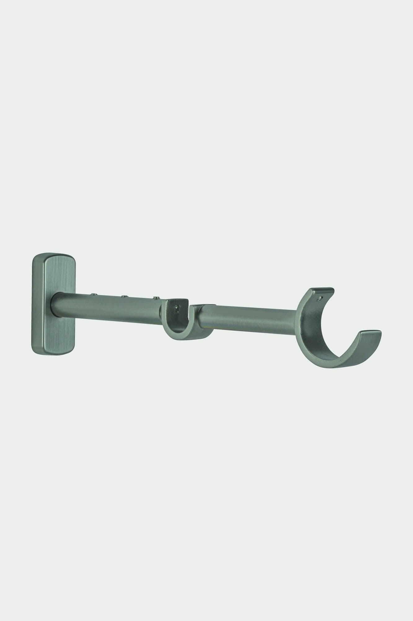 2 Polished nickel steel double extensible brackets - 21cm