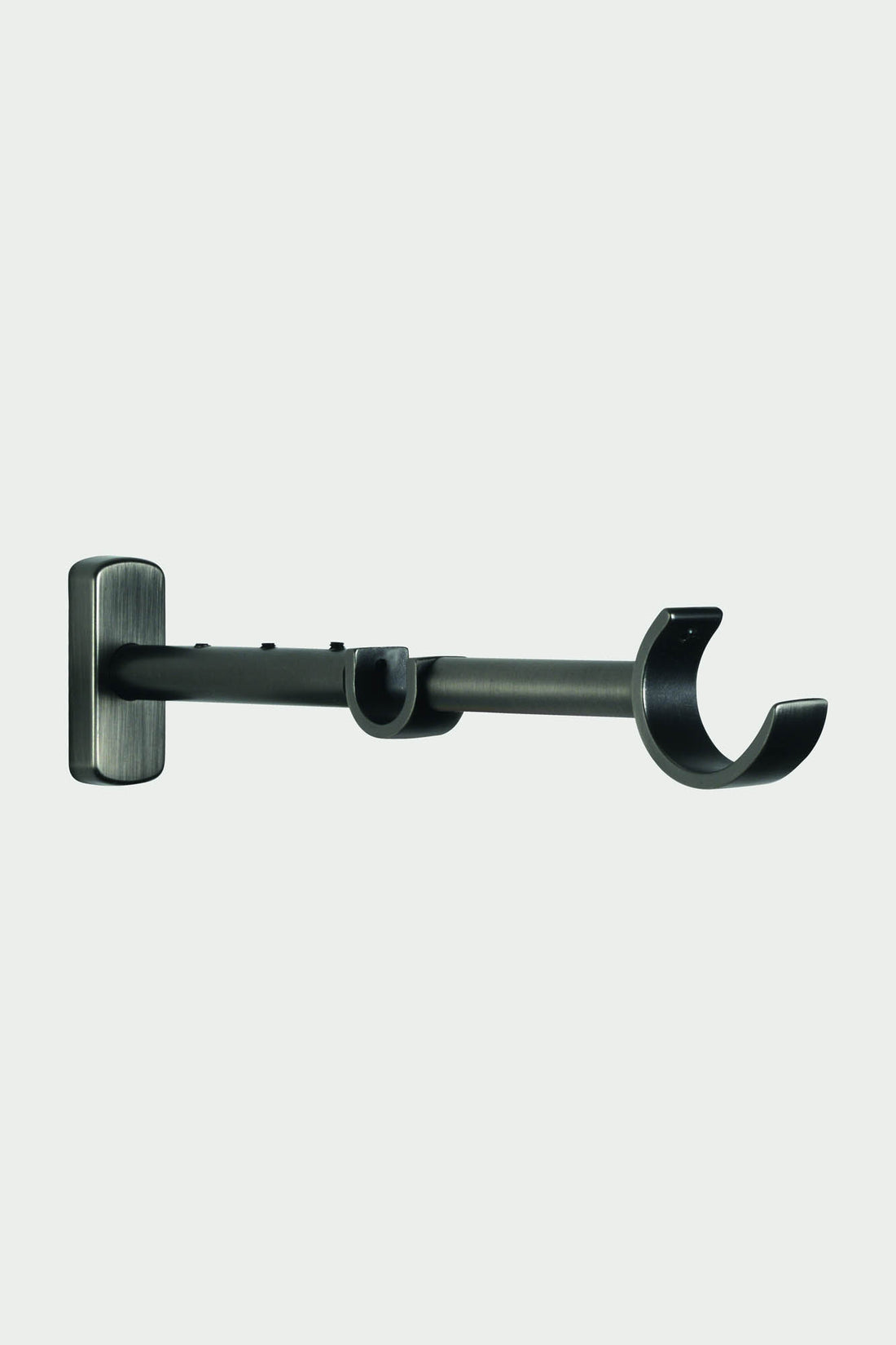 2 Black nickel steel double extensible brackets - 21cm