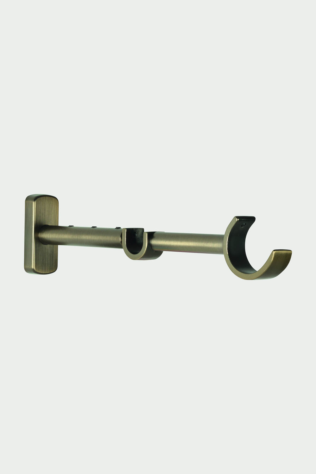 2 Antique brass steel double extensible brackets - 21cm