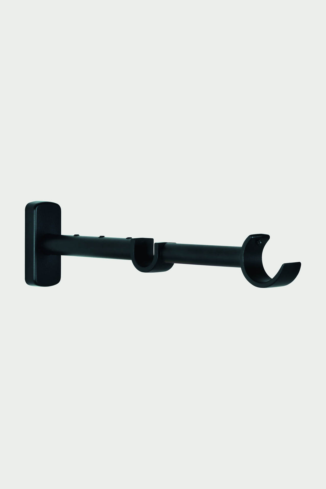 2 Black steel double extensible brackets - 21cm