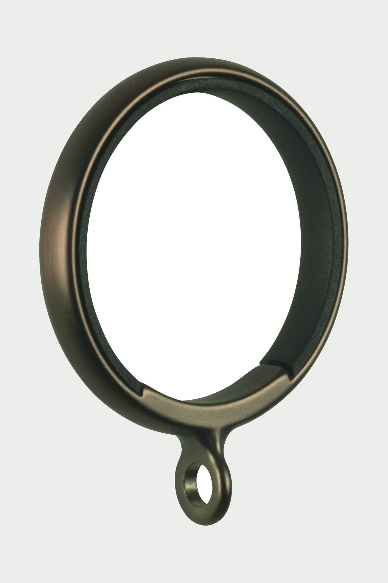 6 Brushed bronze steel curtain rings