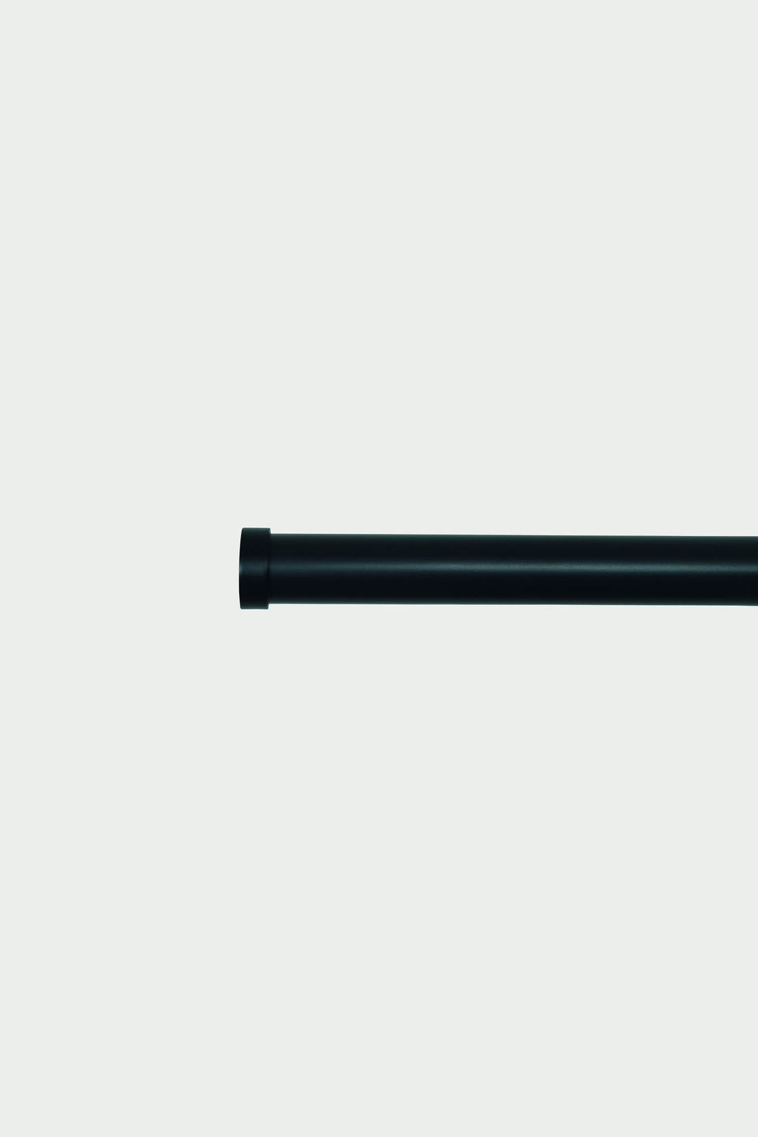 2 Black steel end cap finials