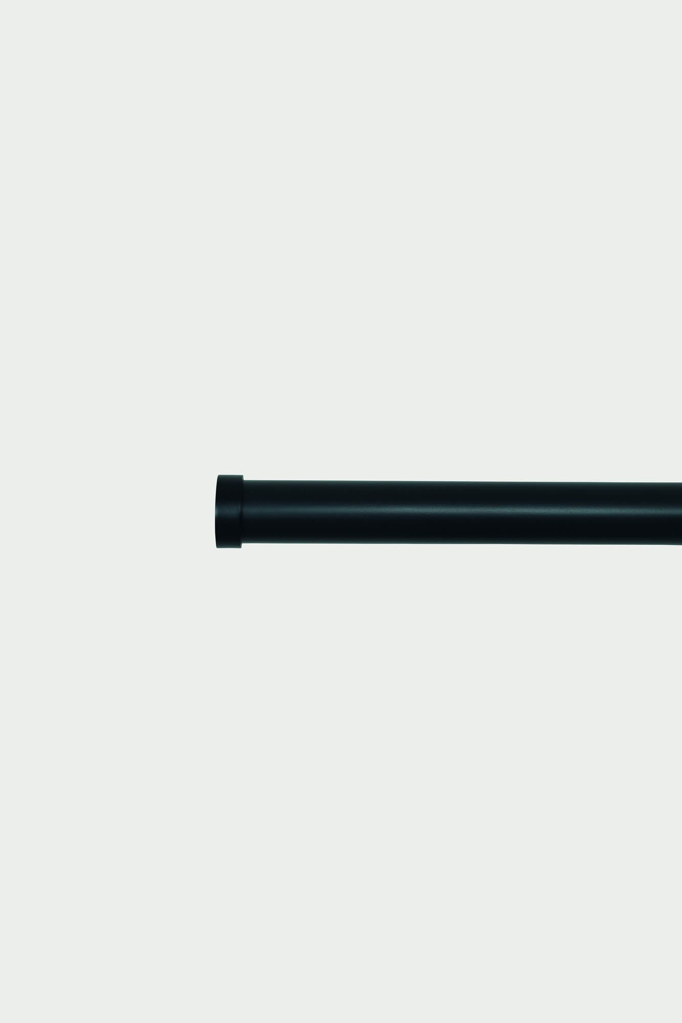 2 Black steel end cap finials