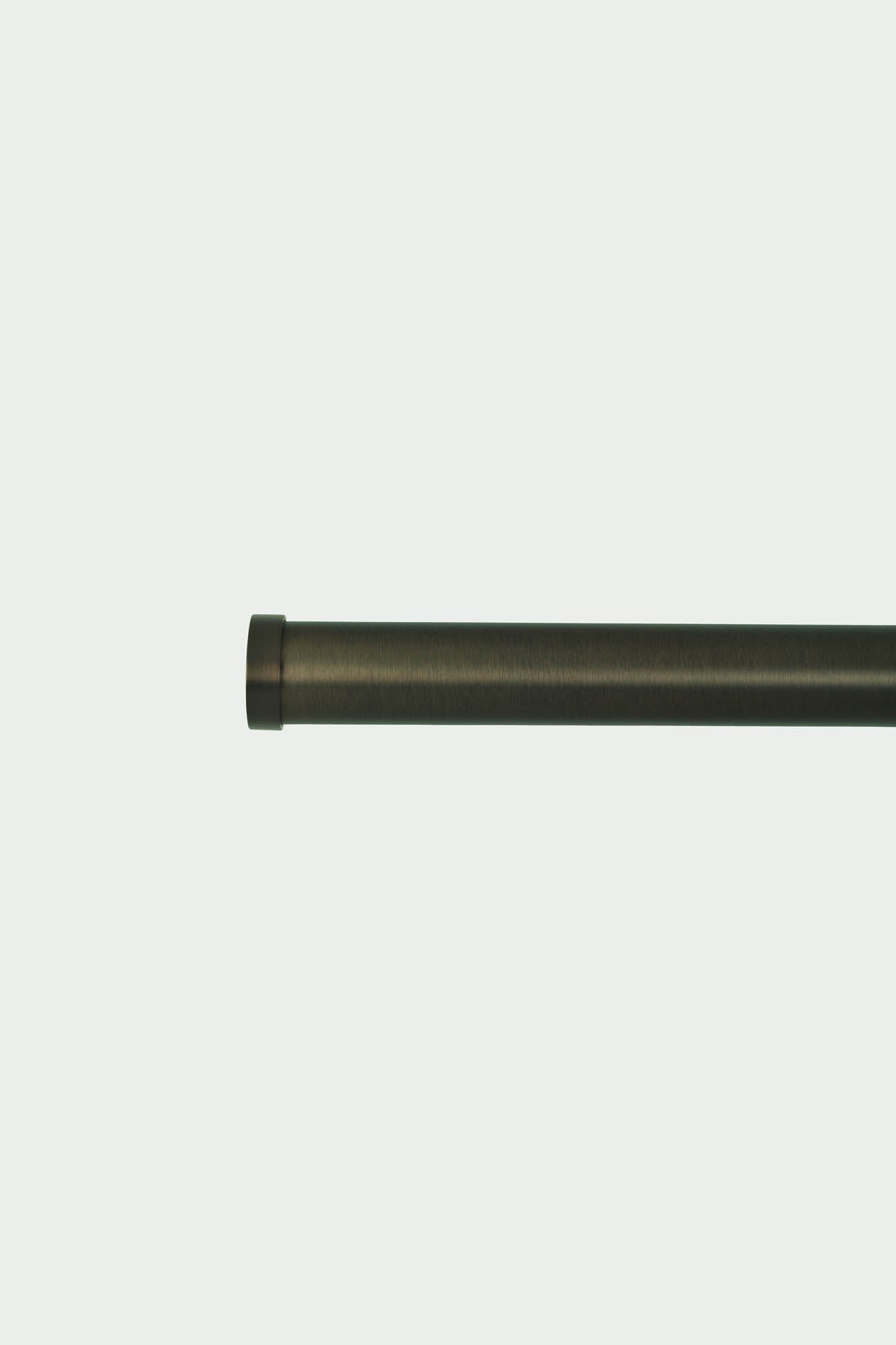 2 Brushed bronze steel end cap finials