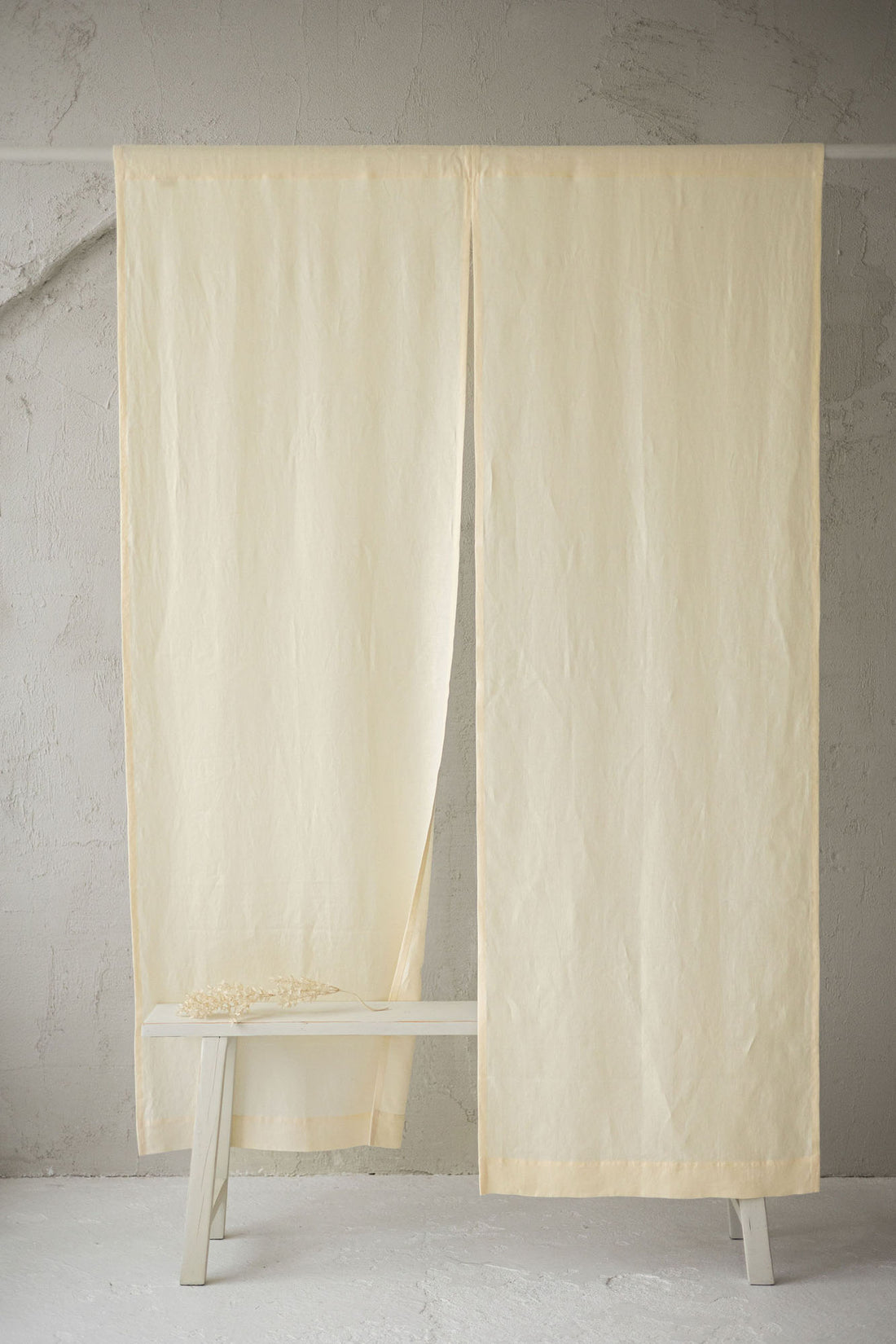 Vanilla yellow Linen Noren Curtain