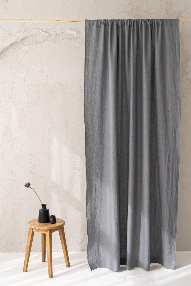 Grey linen curtain