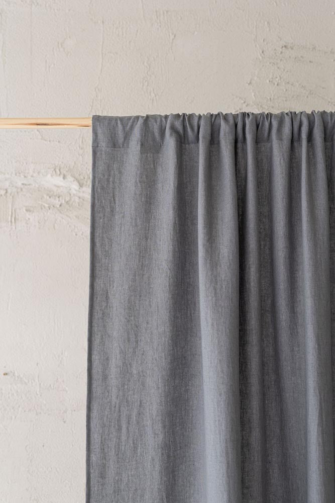 Grey linen curtain