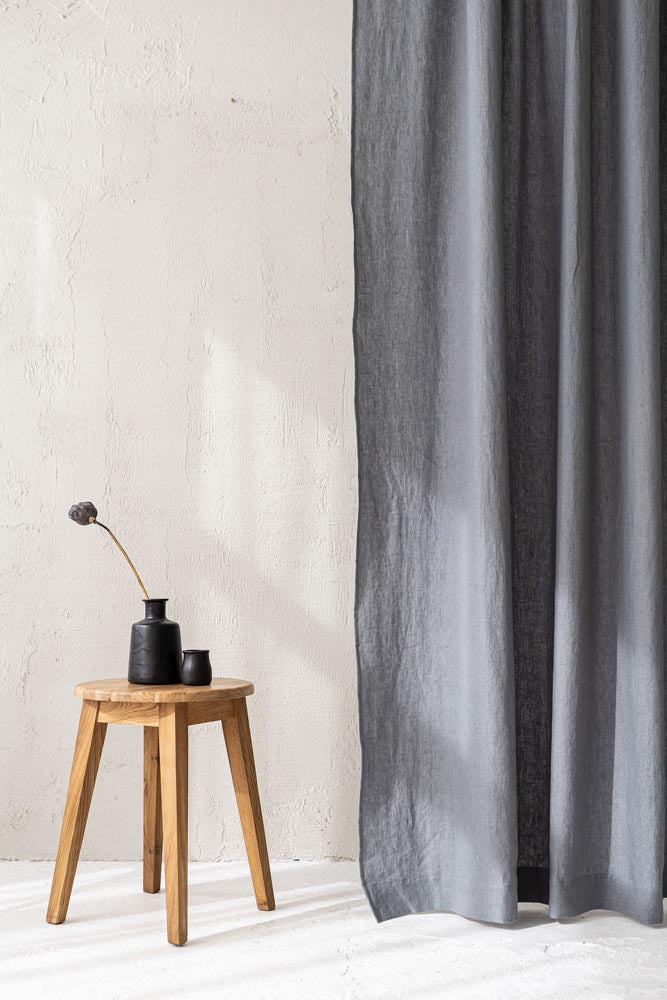 Grey linen curtain