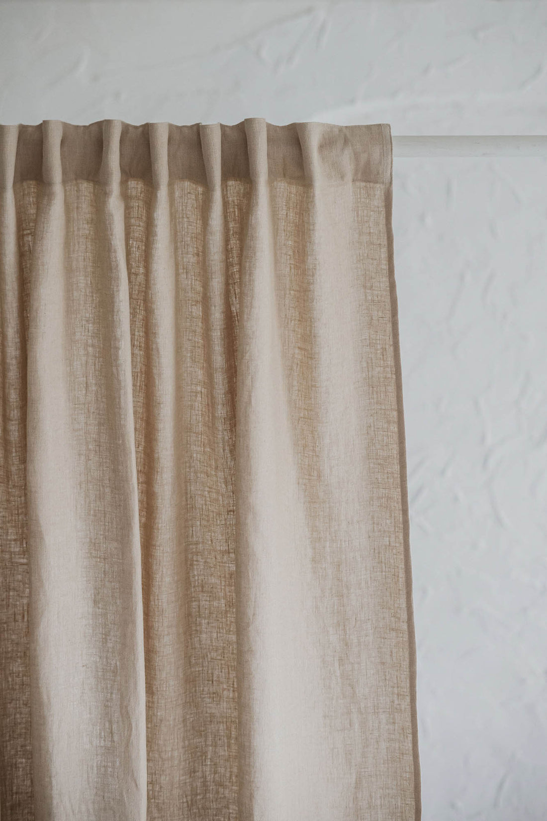 Sand linen curtain with multifunctional heading tape