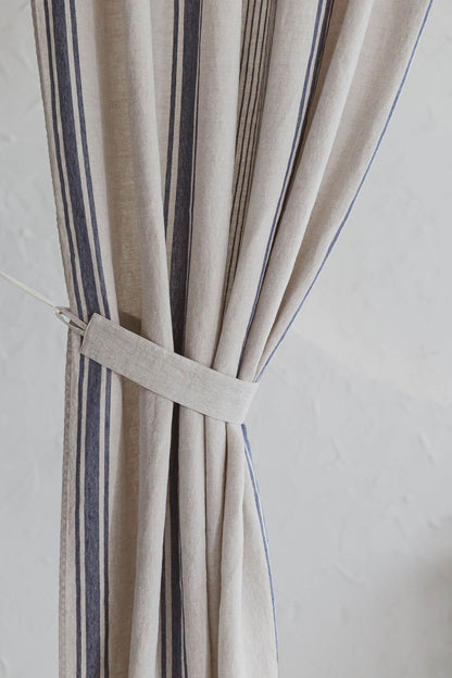 Set of 2 Linen Curtain Tie-Backs for French Curtains