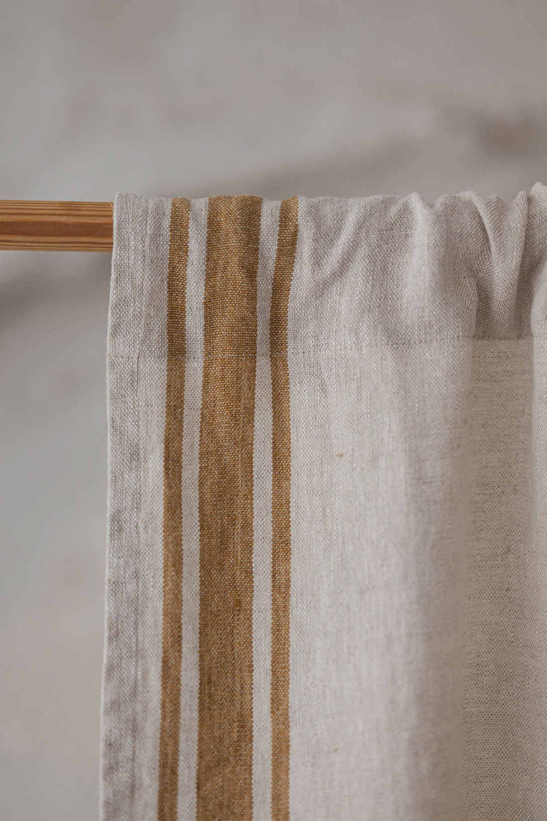 French style linen curtain with golden stripes