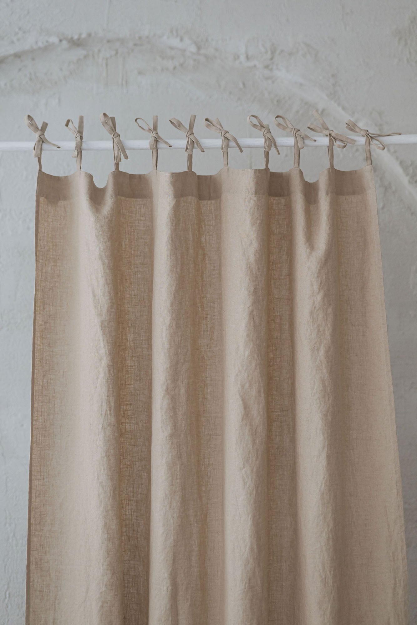Tie top sand linen curtain