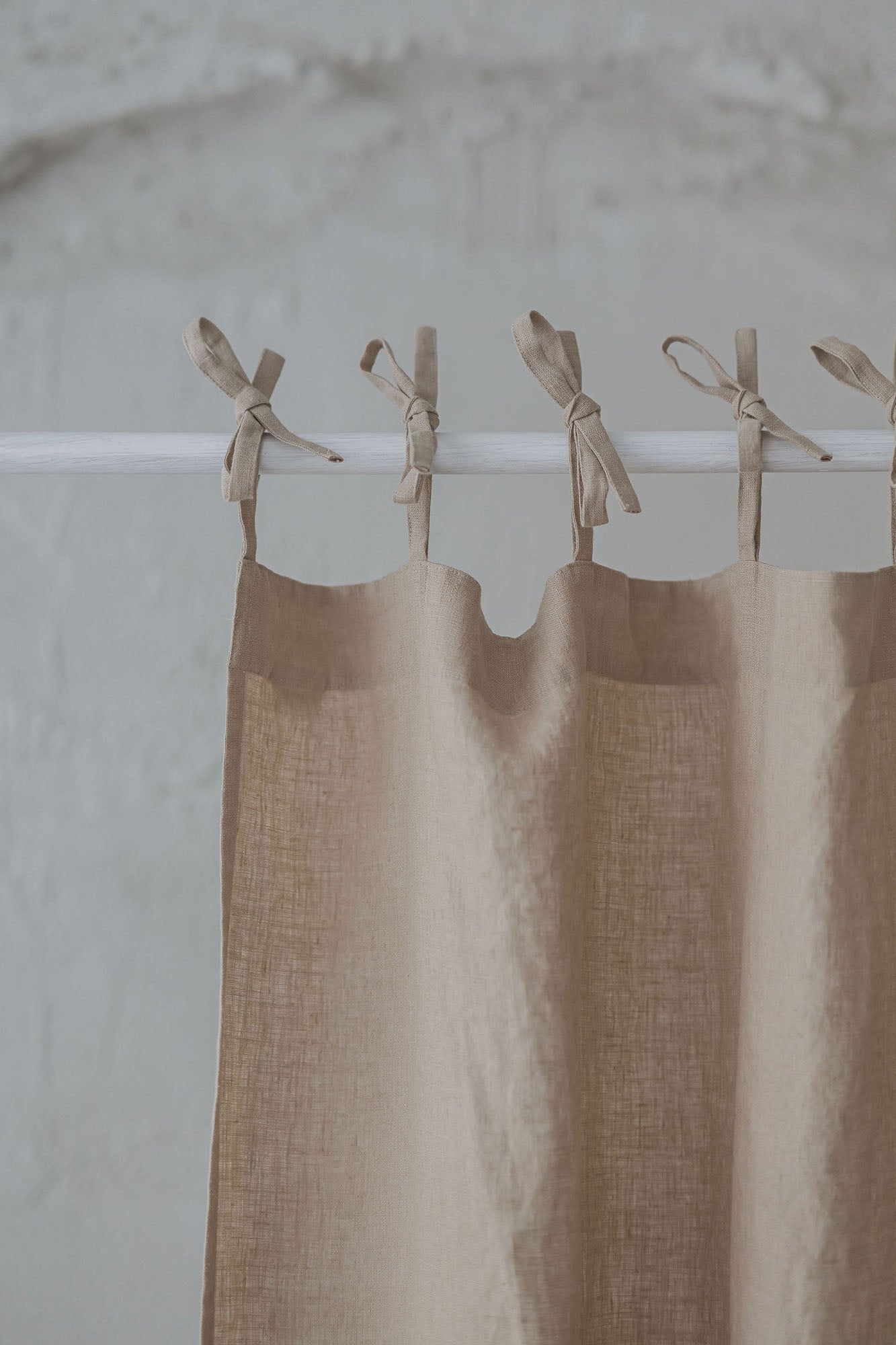 Tie top sand linen curtain
