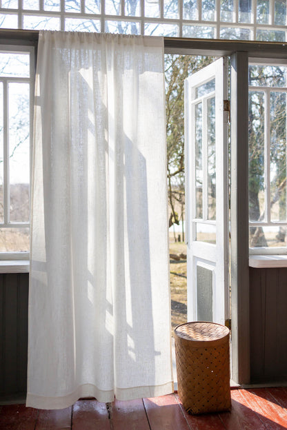 Heavyweight off white linen curtain