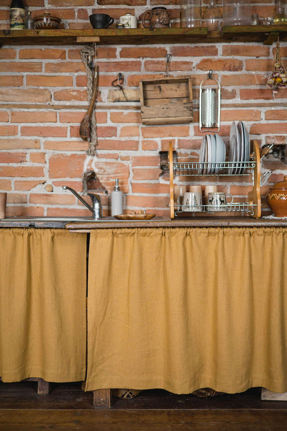 Camel heavyweight linen cabinet curtain